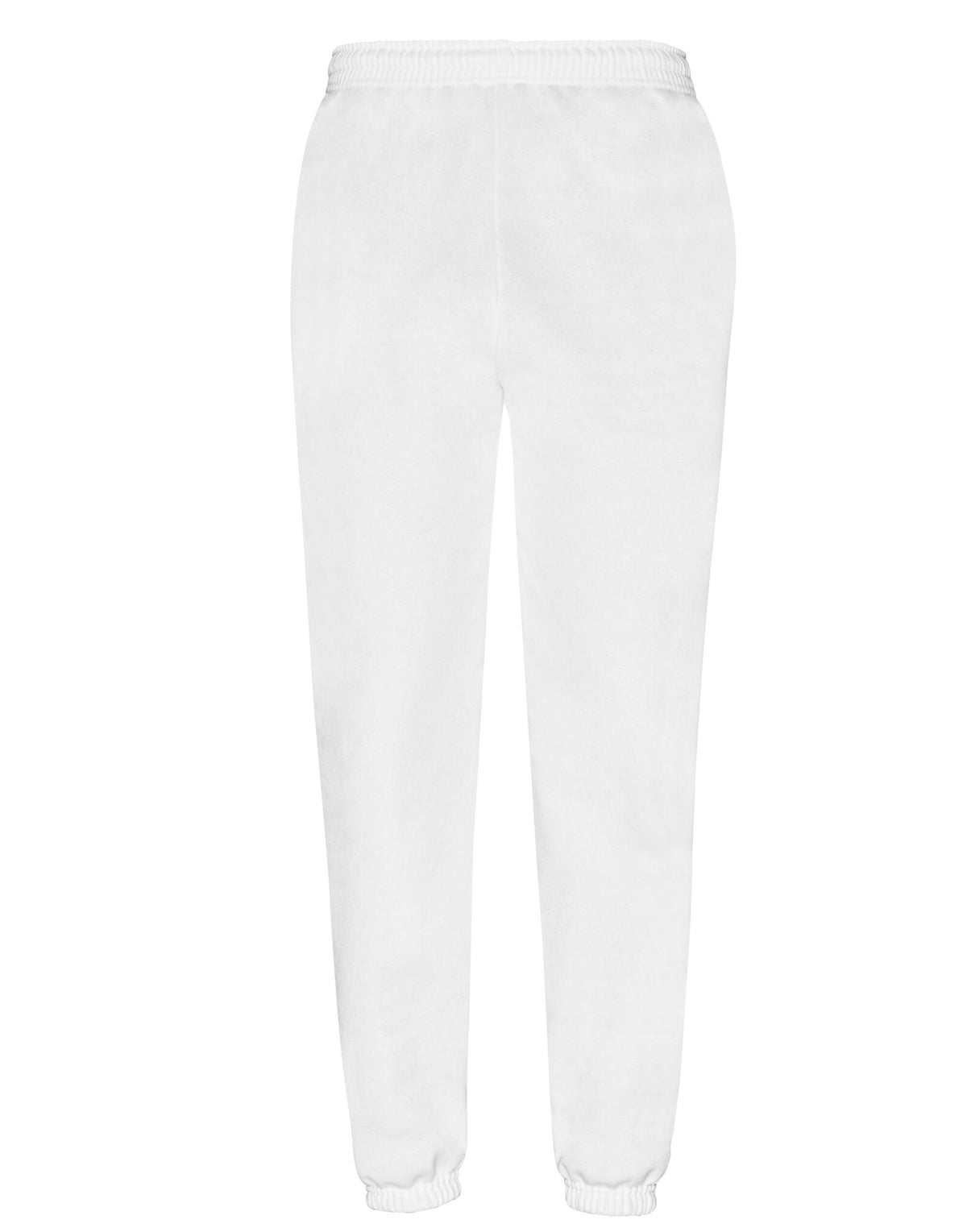 64026 FOTL Mens Classic Elastic Cuff Jog Pants - White - 64026