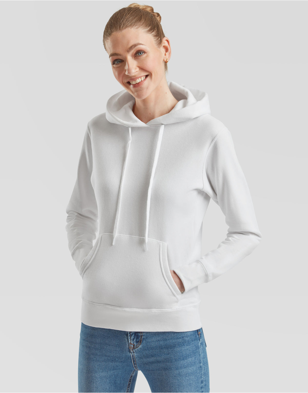 62038 FOTL Ladies Classic Hooded Sweat - White - 62038