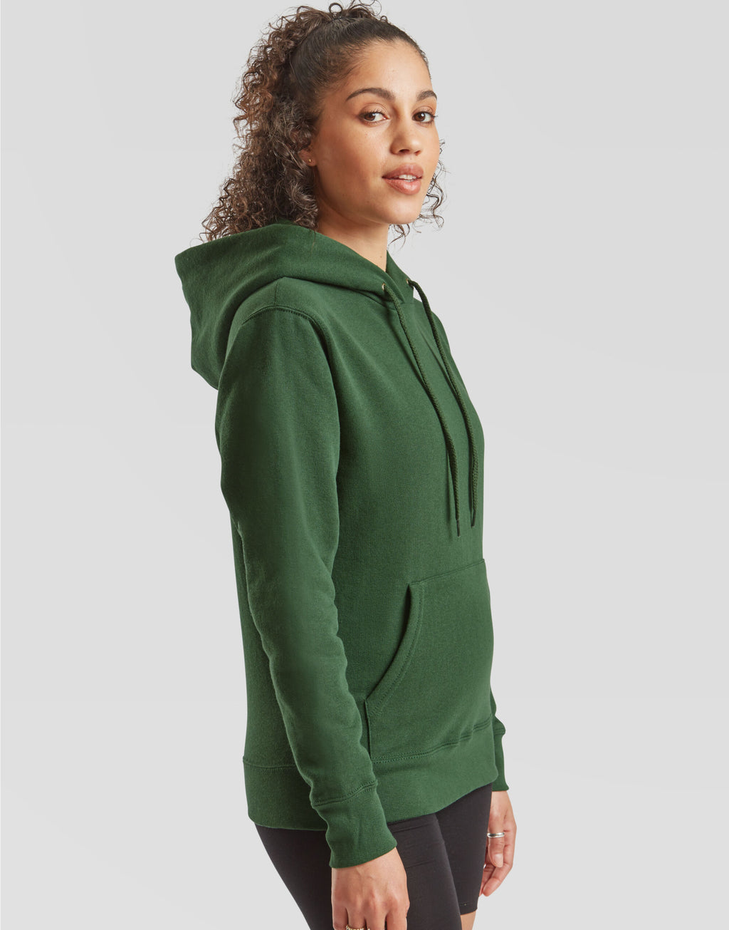 62038 FOTL Ladies Classic Hooded Sweat - Bottle Green - 62038