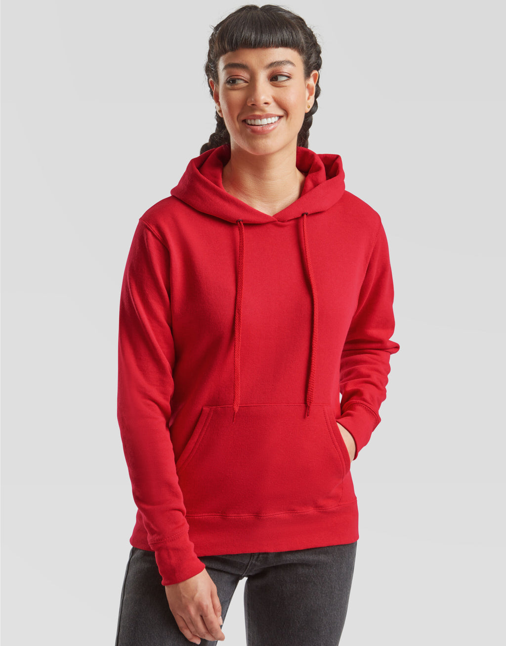 62038 FOTL Ladies Classic Hooded Sweat - Red - 62038