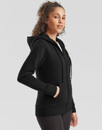 62118 FOTL Ladies Premium Hooded Sweat Jkt - Black - 62118