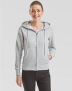 62118 FOTL Ladies Premium Hooded Sweat Jkt - Heather Grey - 62118