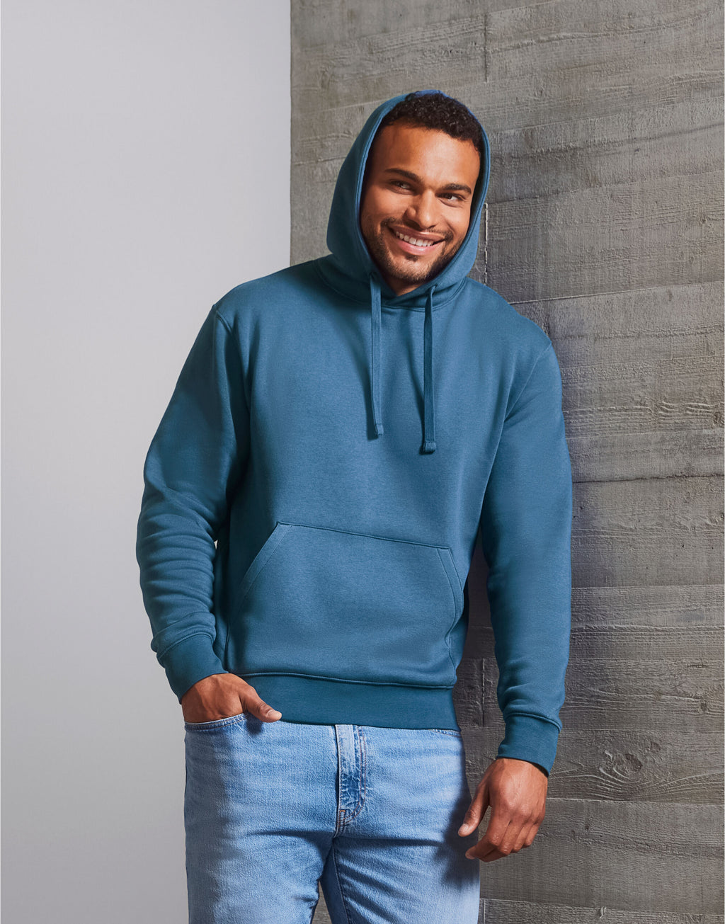 265M Russell Mens Authentic Hooded Sweat - Indigo - 265M