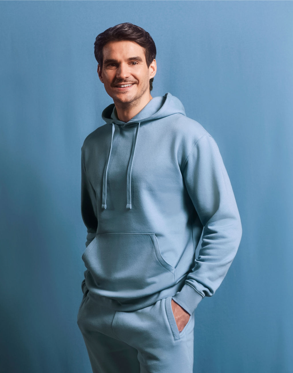 265M Russell Mens Authentic Hooded Sweat - Mineral Blue - 265M