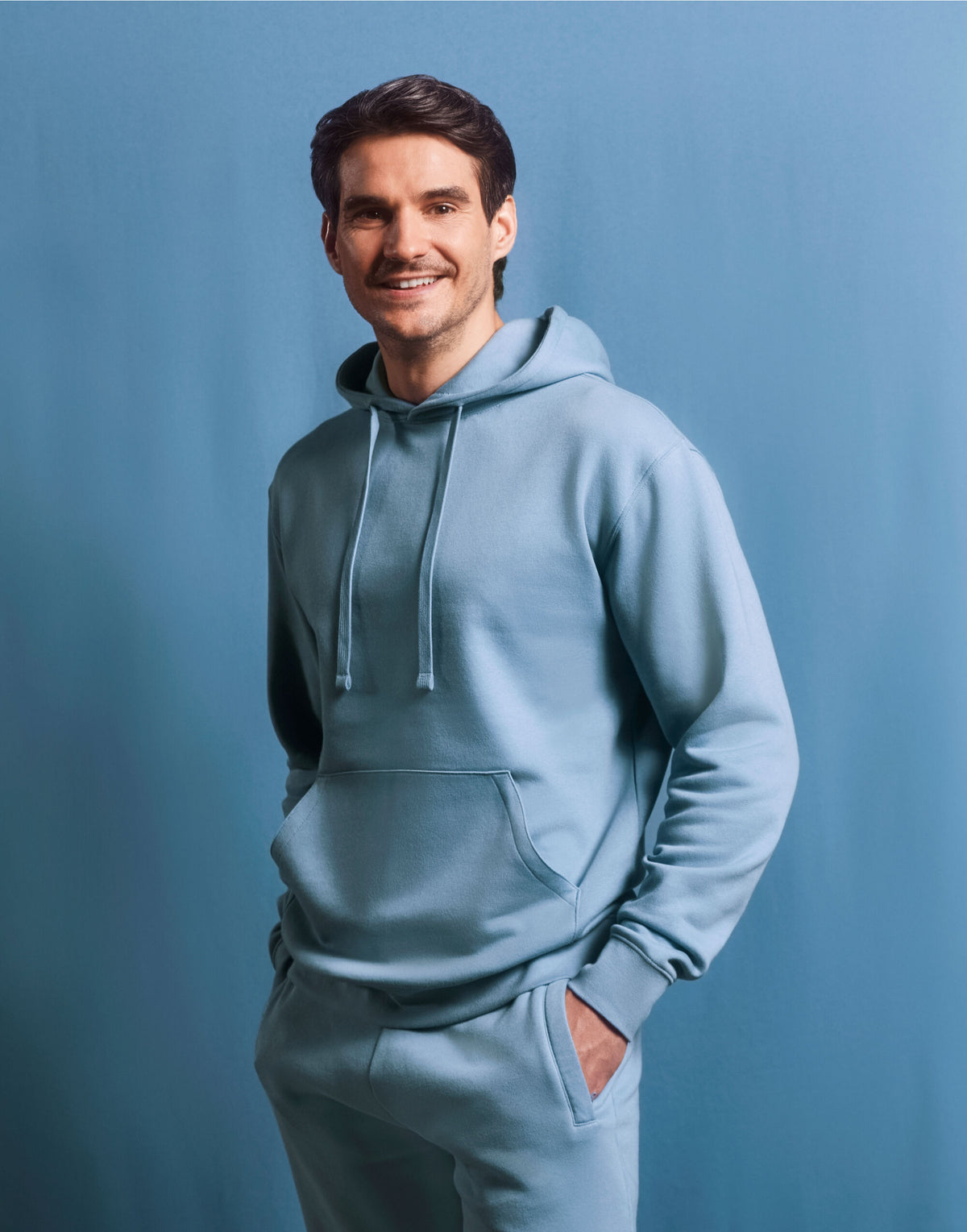 265M Russell Mens Authentic Hooded Sweat - Mineral Blue - 265M