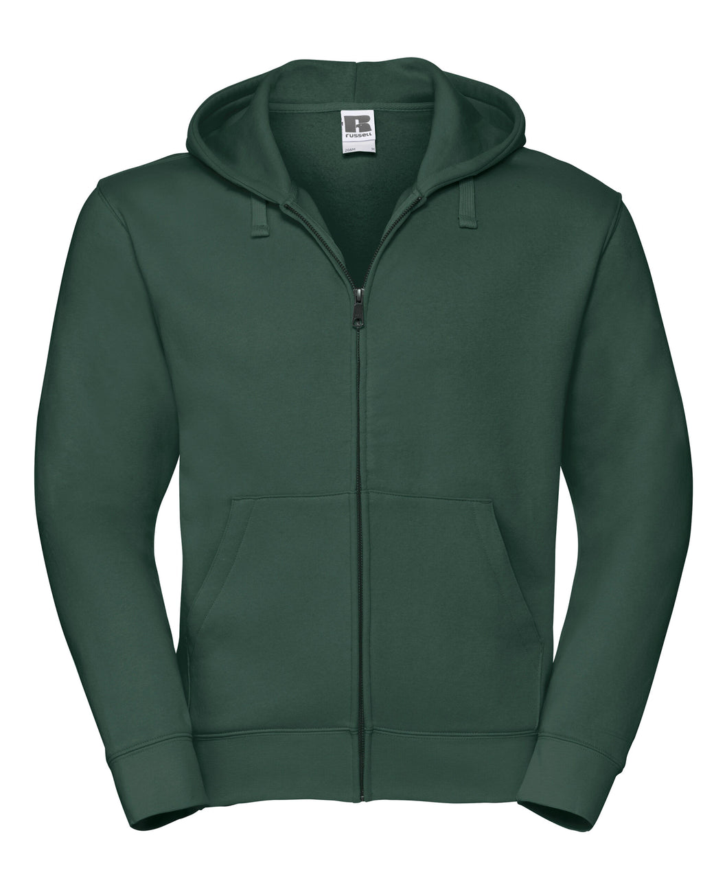 266M Russell Mens Authentic Zipped Hood Jkt - Bottle Green - 266M