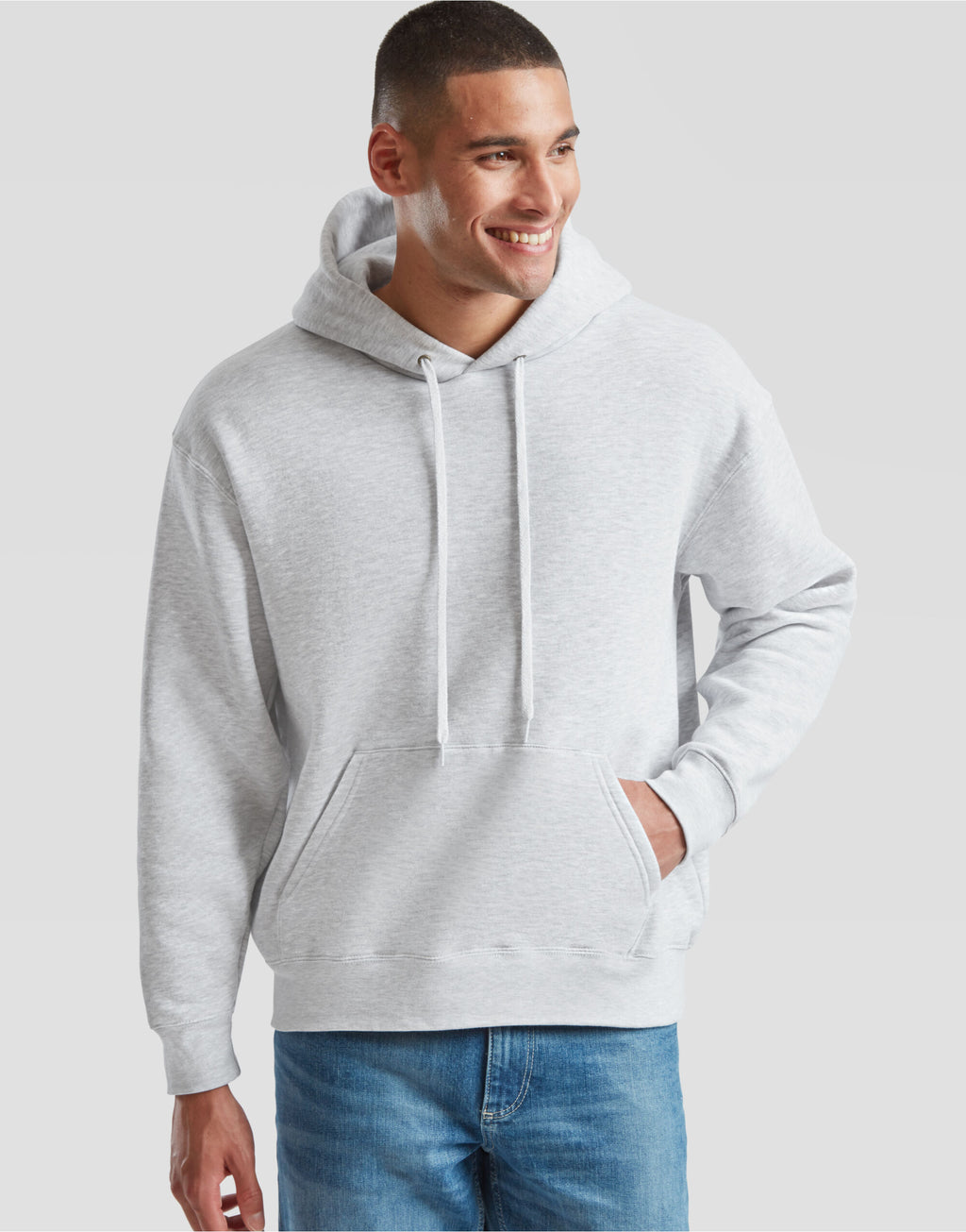 62152 FOTL Mens Premium Hooded Sweat - Heather Grey - 62152