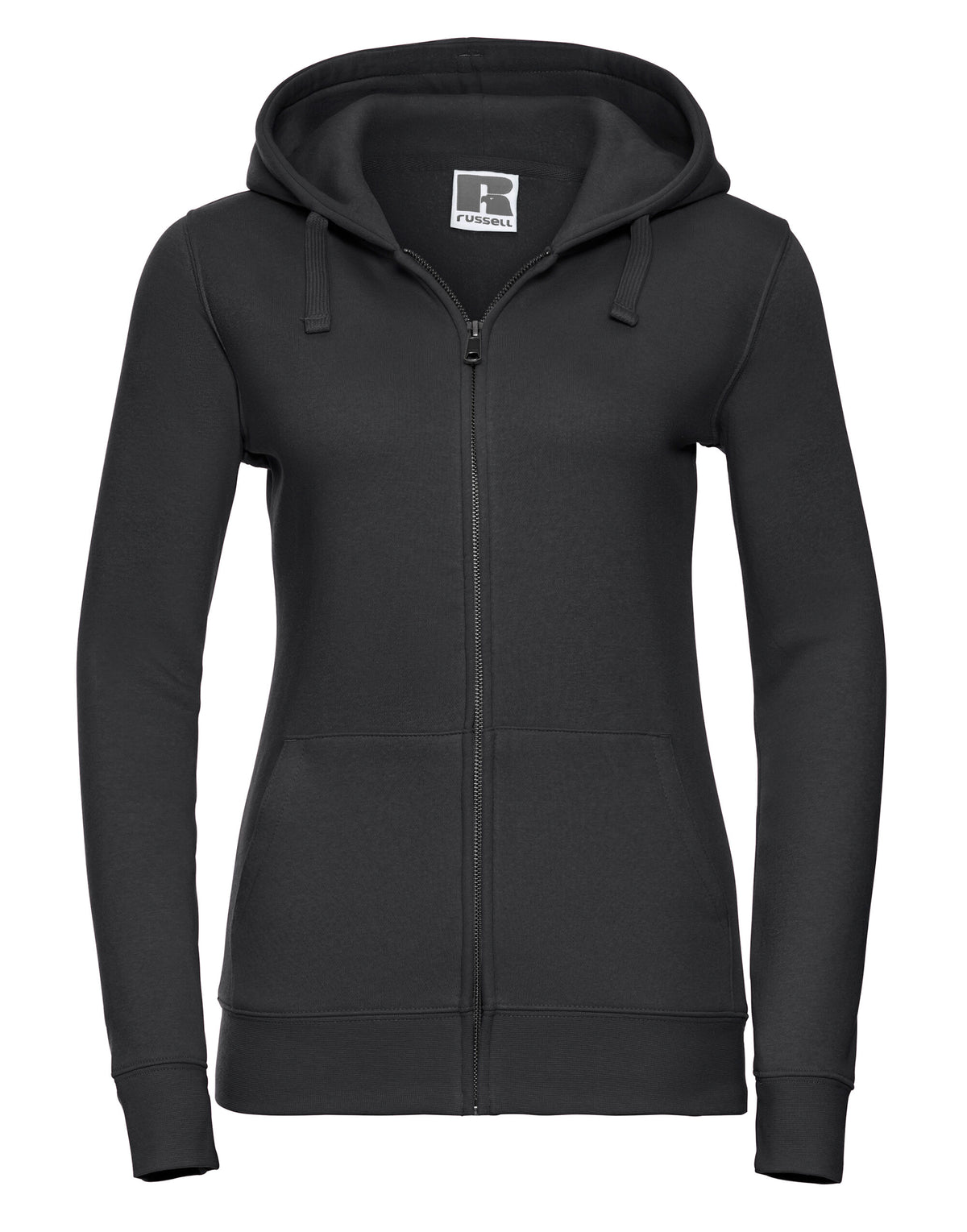 266F Russell Ladies Authentic Zipped Hood Jkt - Black - 266F