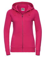 266F Russell Ladies Authentic Zipped Hood Jkt - Fuchsia - 266F