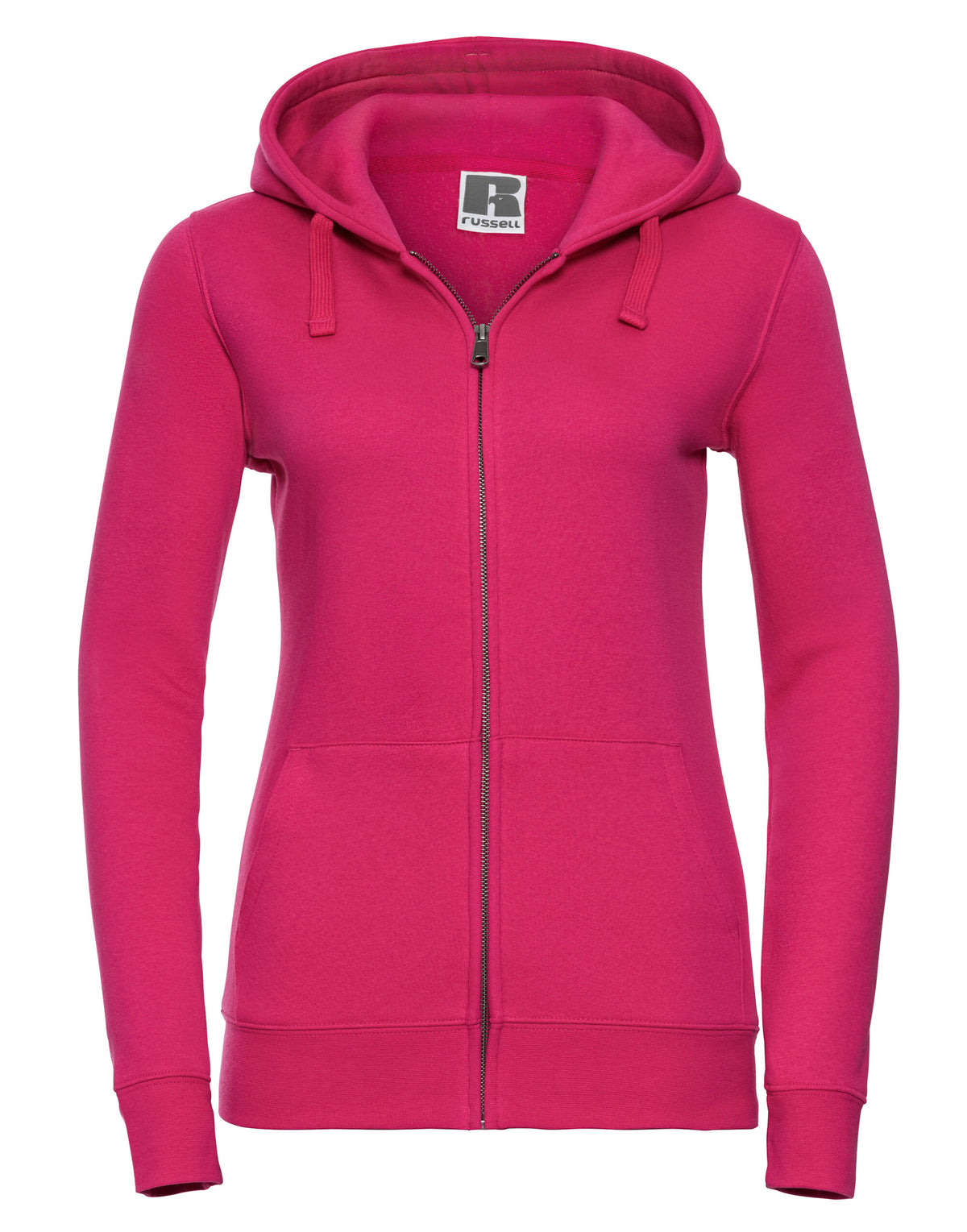 266F Russell Ladies Authentic Zipped Hood Jkt - Fuchsia - 266F