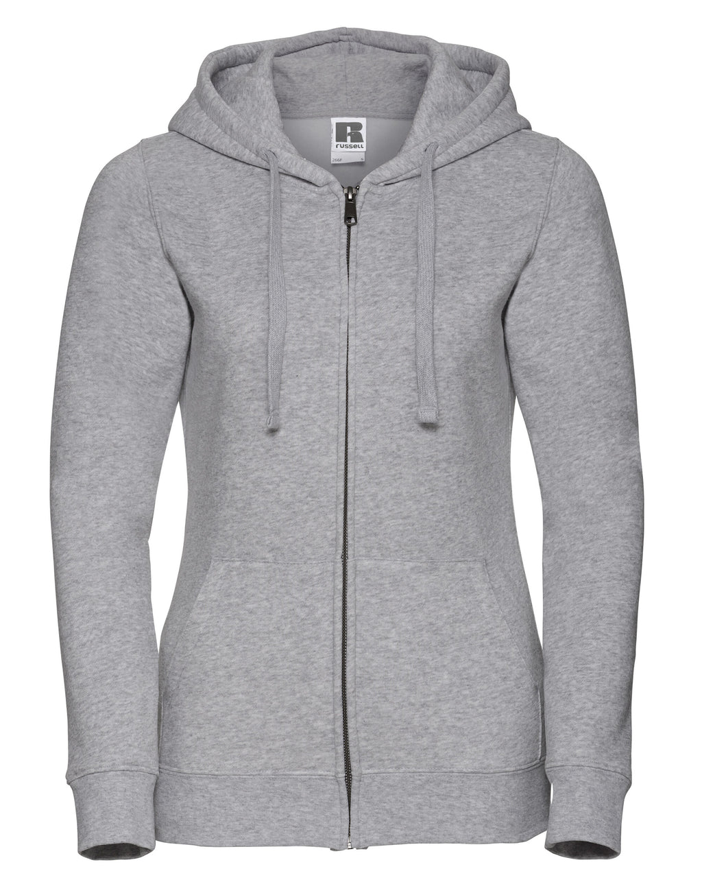266F Russell Ladies Authentic Zipped Hood Jkt - Light Oxford - 266F
