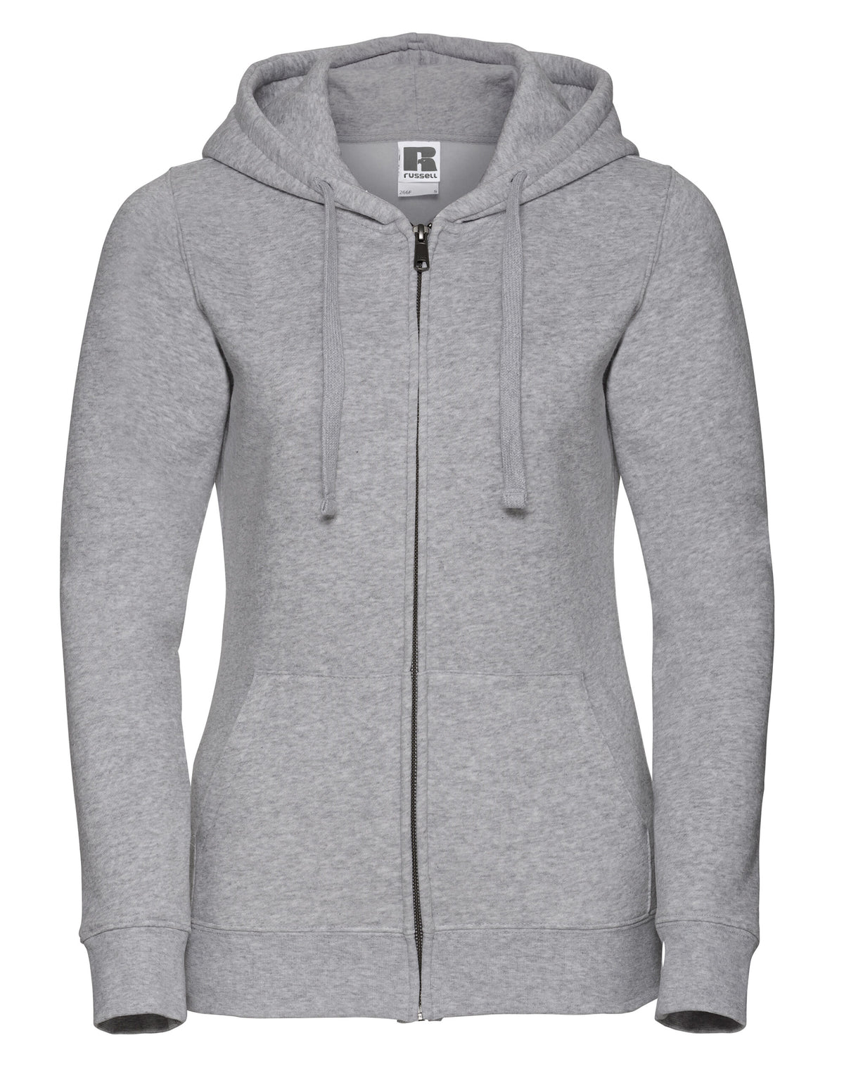 266F Russell Ladies Authentic Zipped Hood Jkt - Light Oxford - 266F