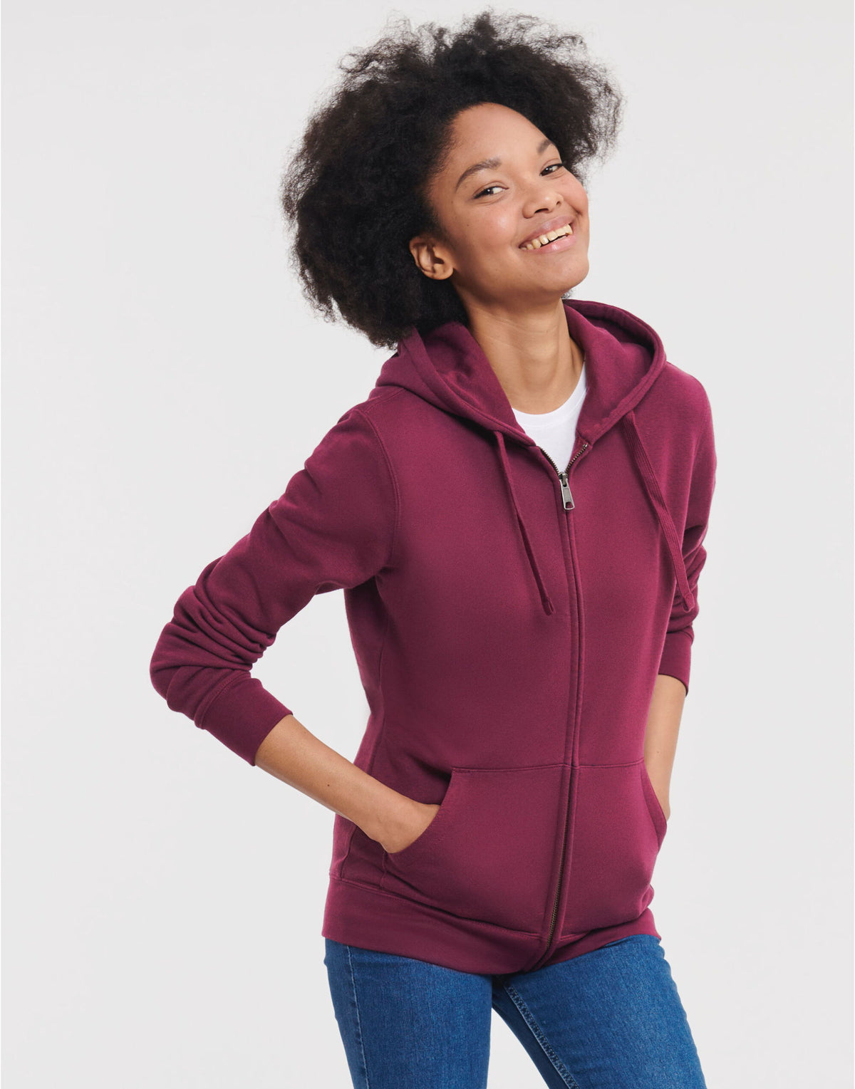 266F Russell Ladies Authentic Zipped Hood Jkt