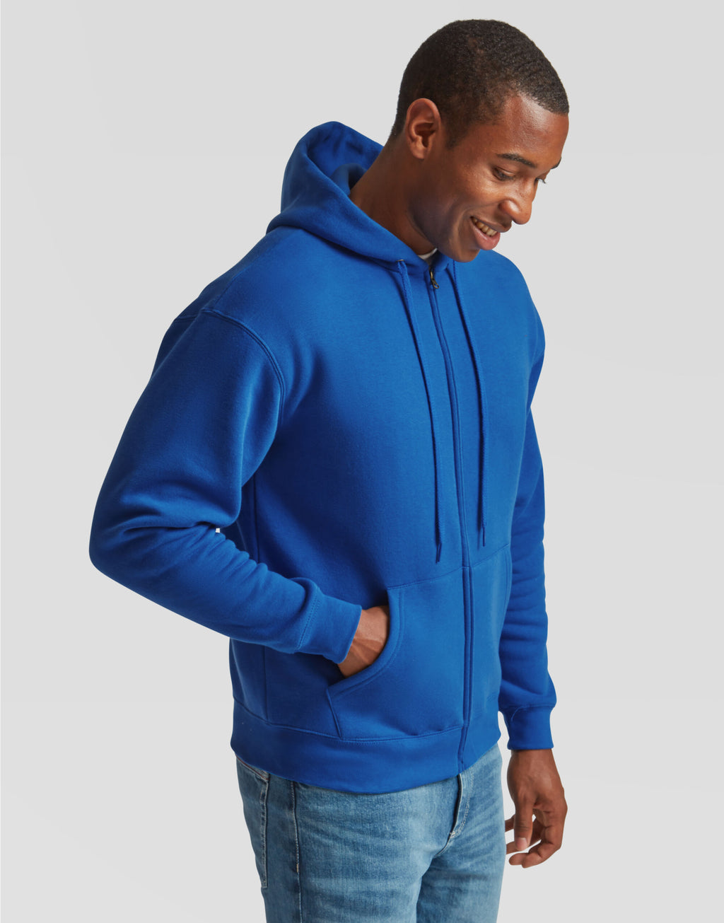 62034 FOTL Mens Premium Hooded Sweat Jkt - Royal - 62034