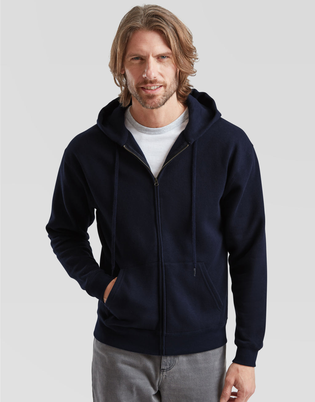 62034 FOTL Mens Premium Hooded Sweat Jkt