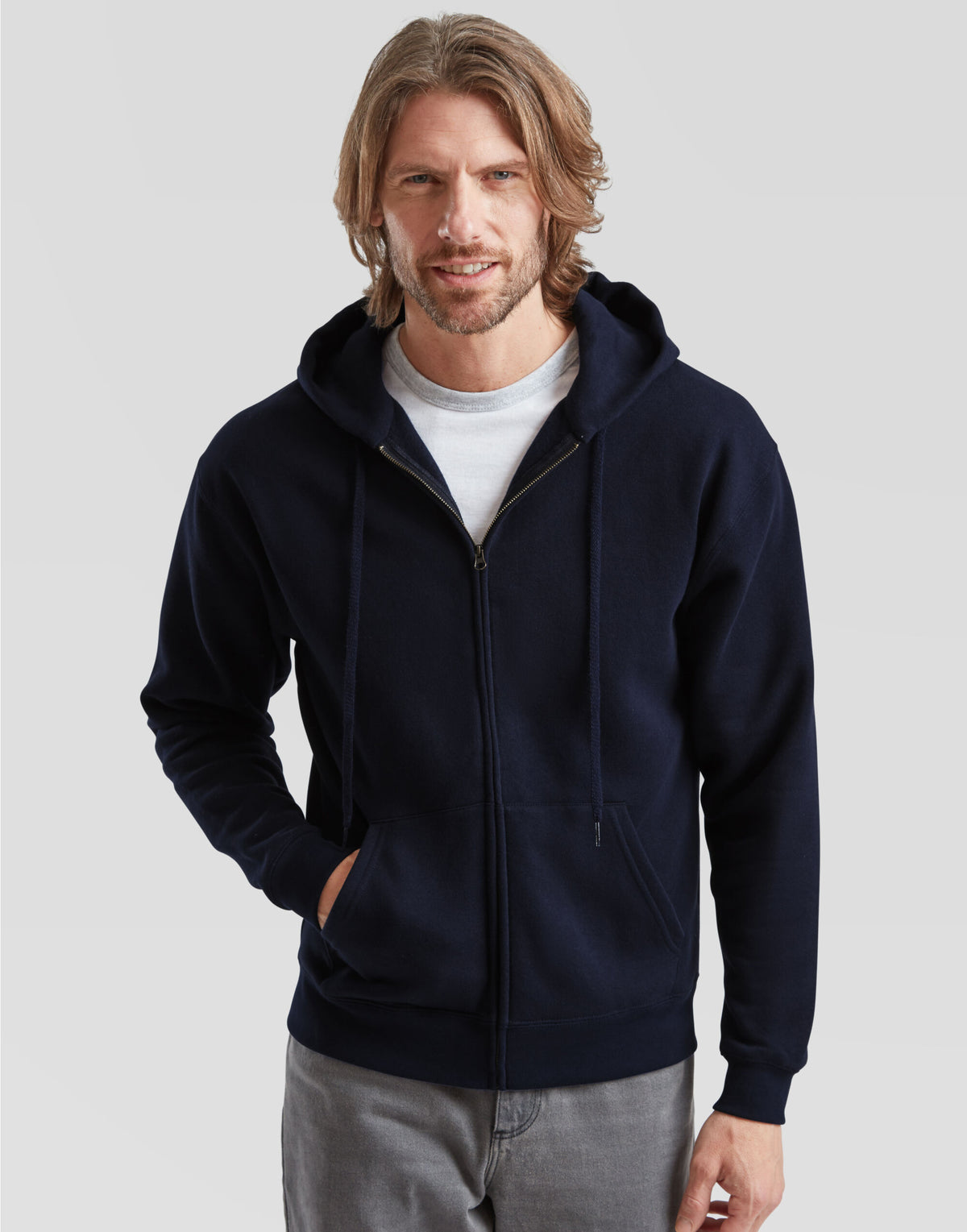 62034 FOTL Mens Premium Hooded Sweat Jkt