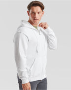 62062 FOTL Mens Classic Hooded Sweat Jacket - White - 62062