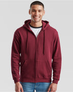 62062 FOTL Mens Classic Hooded Sweat Jacket - Burgundy - 62062