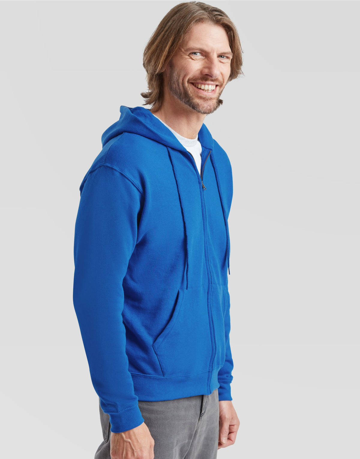 62062 FOTL Mens Classic Hooded Sweat Jacket - Royal - 62062