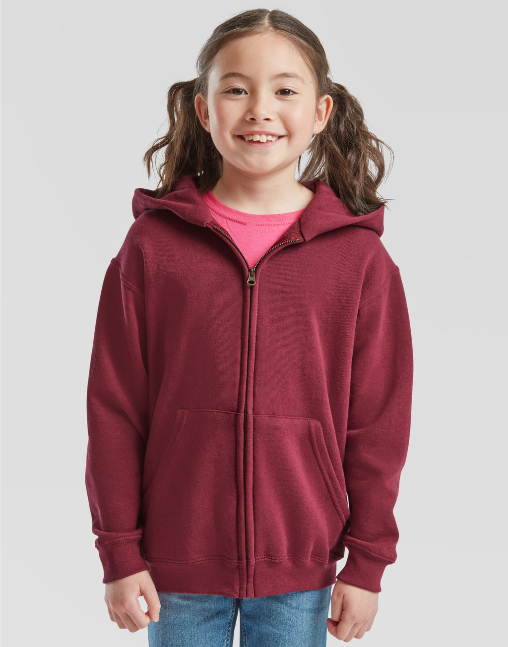 62045 FOTL Kids Classic Hooded Sweat Jacket - Burgundy - 62045