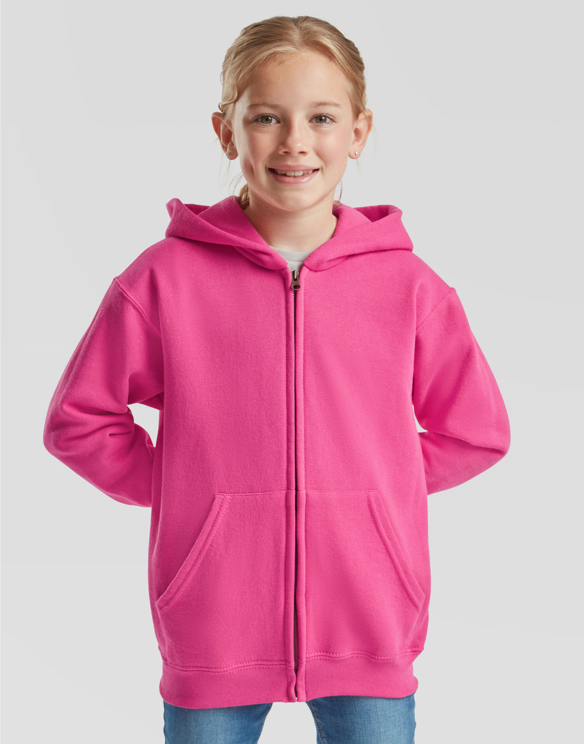62045 FOTL Kids Classic Hooded Sweat Jacket - Fuchsia - 62045