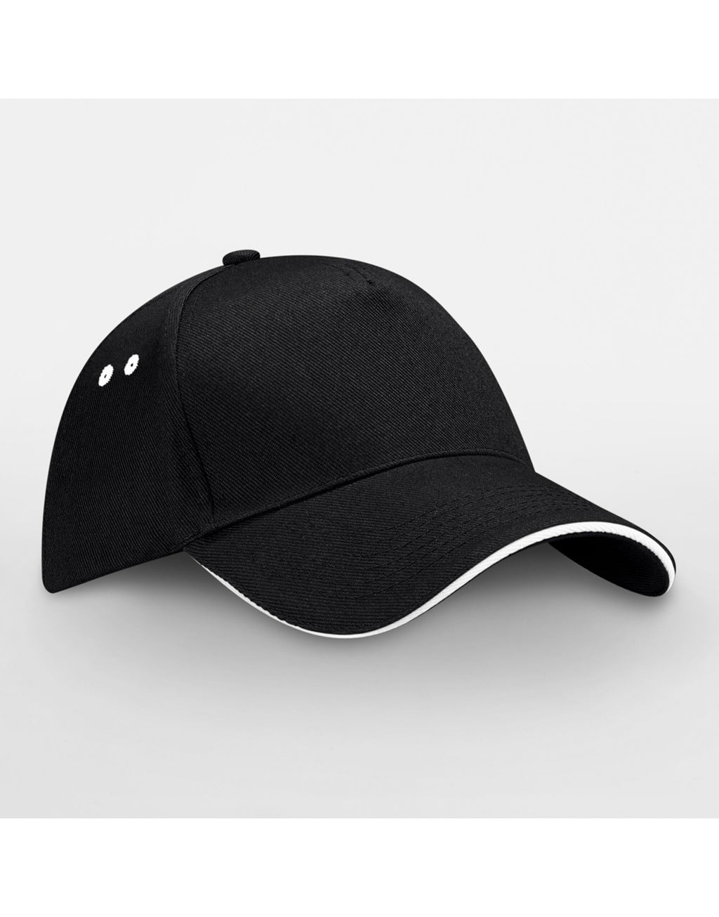 B15C Beechfield Ultimate Sandwich Peak Cap - Black/White - B15C