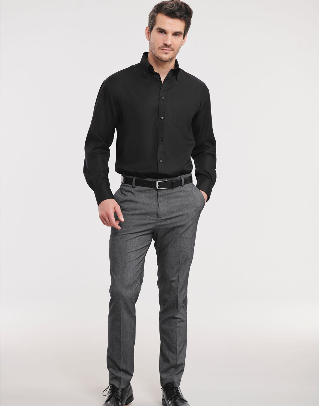 956M Russell Collection Mens LS NonIron Shirt