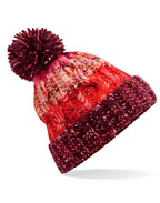 B486 Beechfield Corkscrew Pom Pom Beanie - Cherry Sherbert - B486