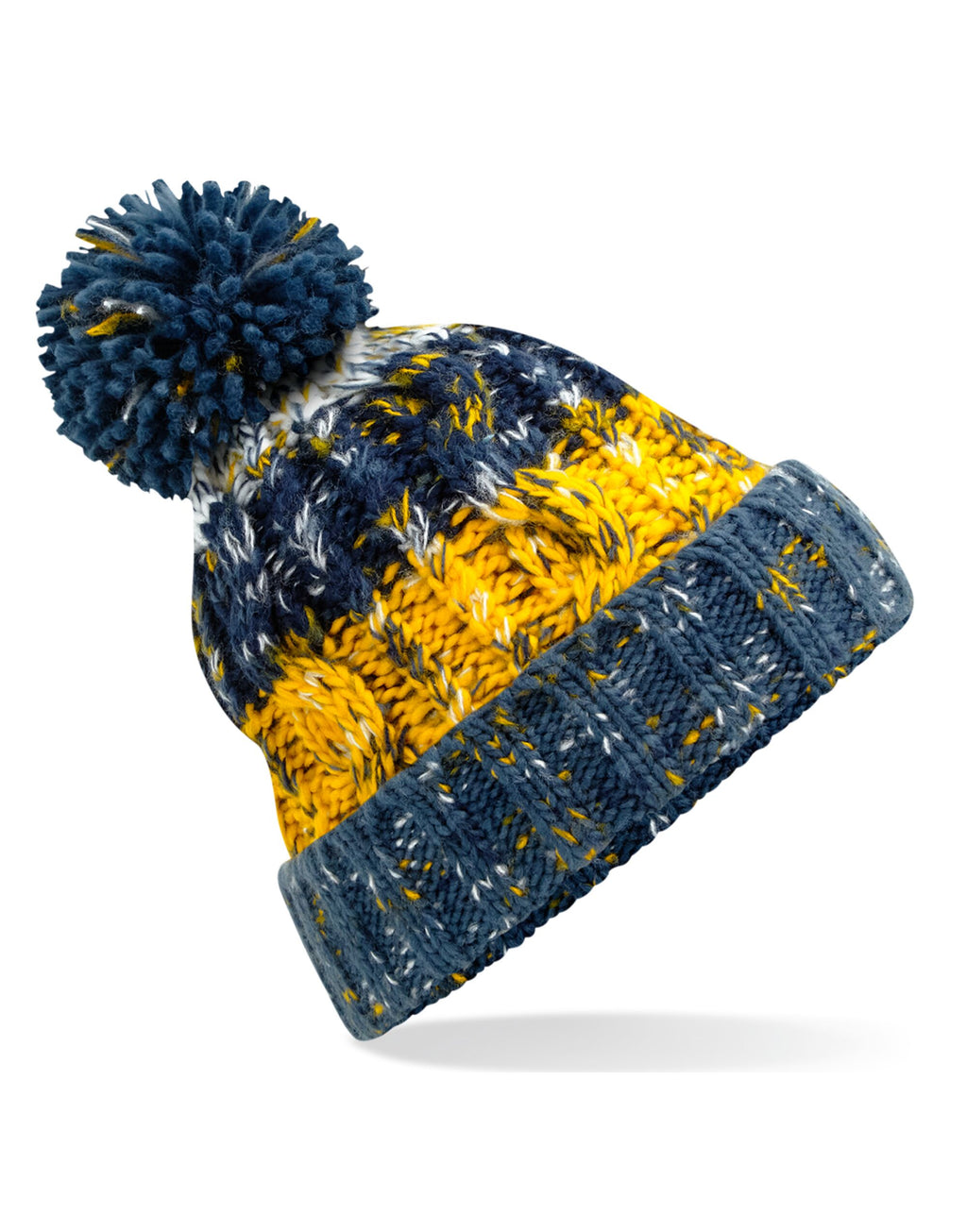 B486 Beechfield Corkscrew Pom Pom Beanie - Morning Frost - B486