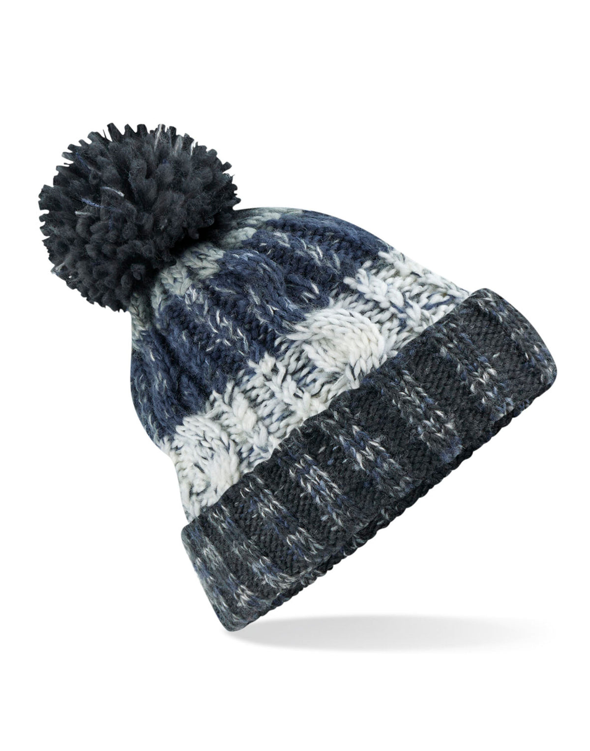 B486 Beechfield Corkscrew Pom Pom Beanie - Arctic Dawn - B486