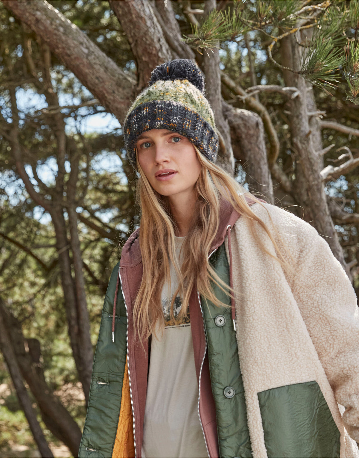 B486 Beechfield Corkscrew Pom Pom Beanie