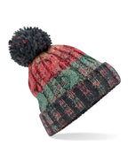 B486 Beechfield Corkscrew Pom Pom Beanie - Watermellon Breeze - B486