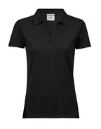 TJ1409 Tee Jays Womens Luxury Stretch V Polo - Black - TJ1409