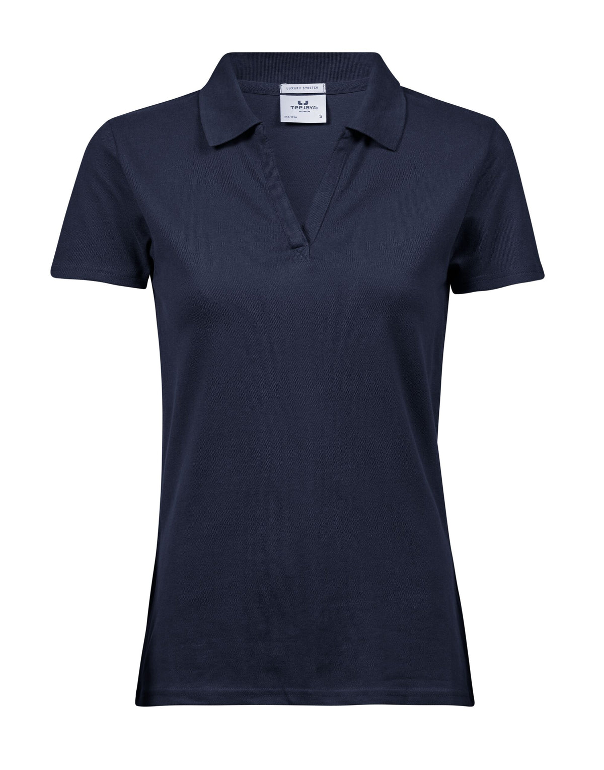 TJ1409 Tee Jays Womens Luxury Stretch V Polo - Navy - TJ1409