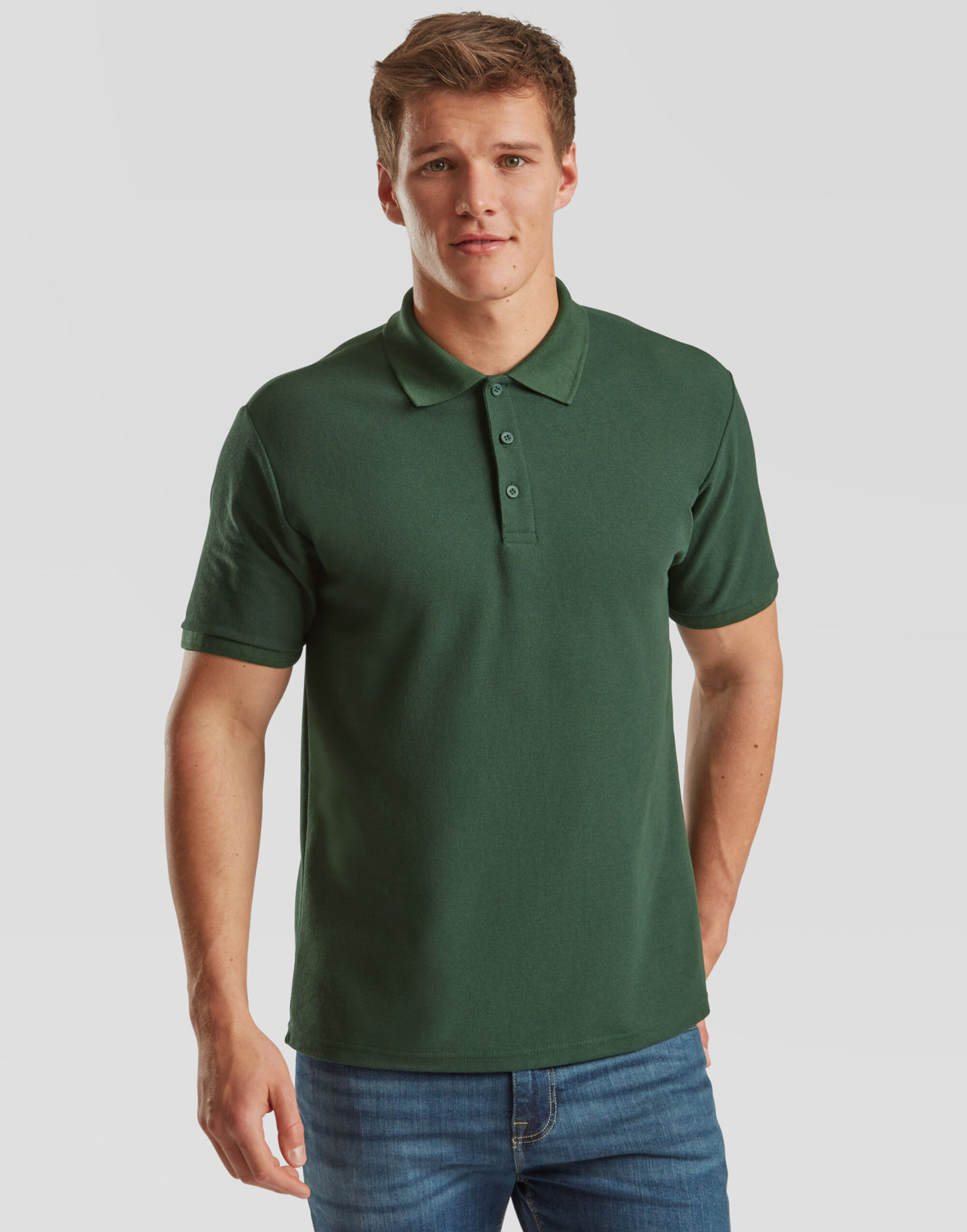 63204 FOTL Mens 65/35 Heavy Polo - Bottle Green - 63204