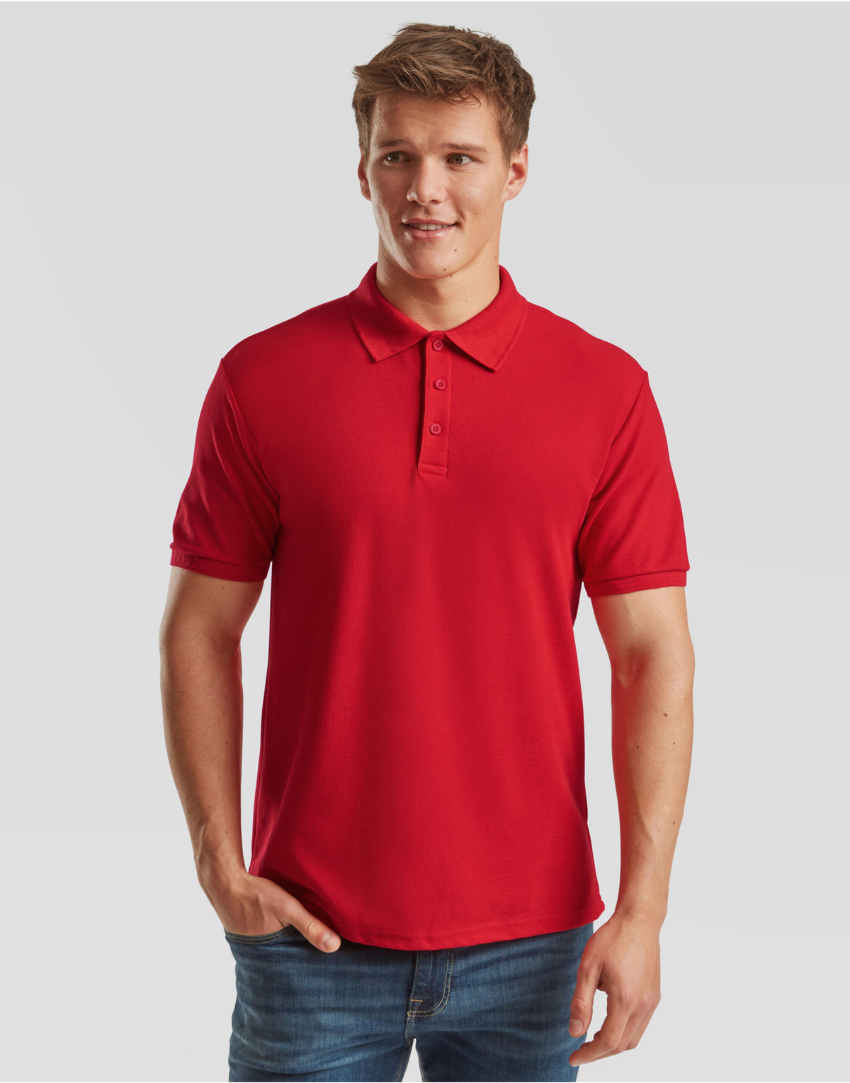 63204 FOTL Mens 65/35 Heavy Polo - Red - 63204