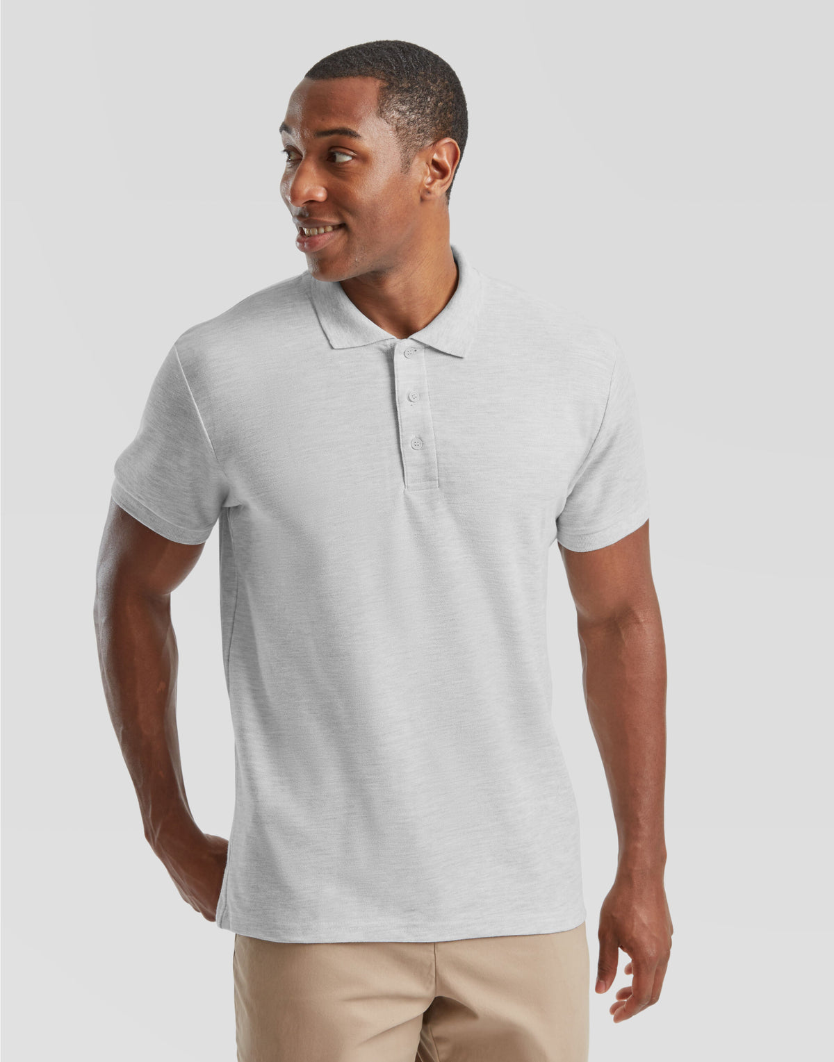 63204 FOTL Mens 65/35 Heavy Polo - Heather Grey - 63204
