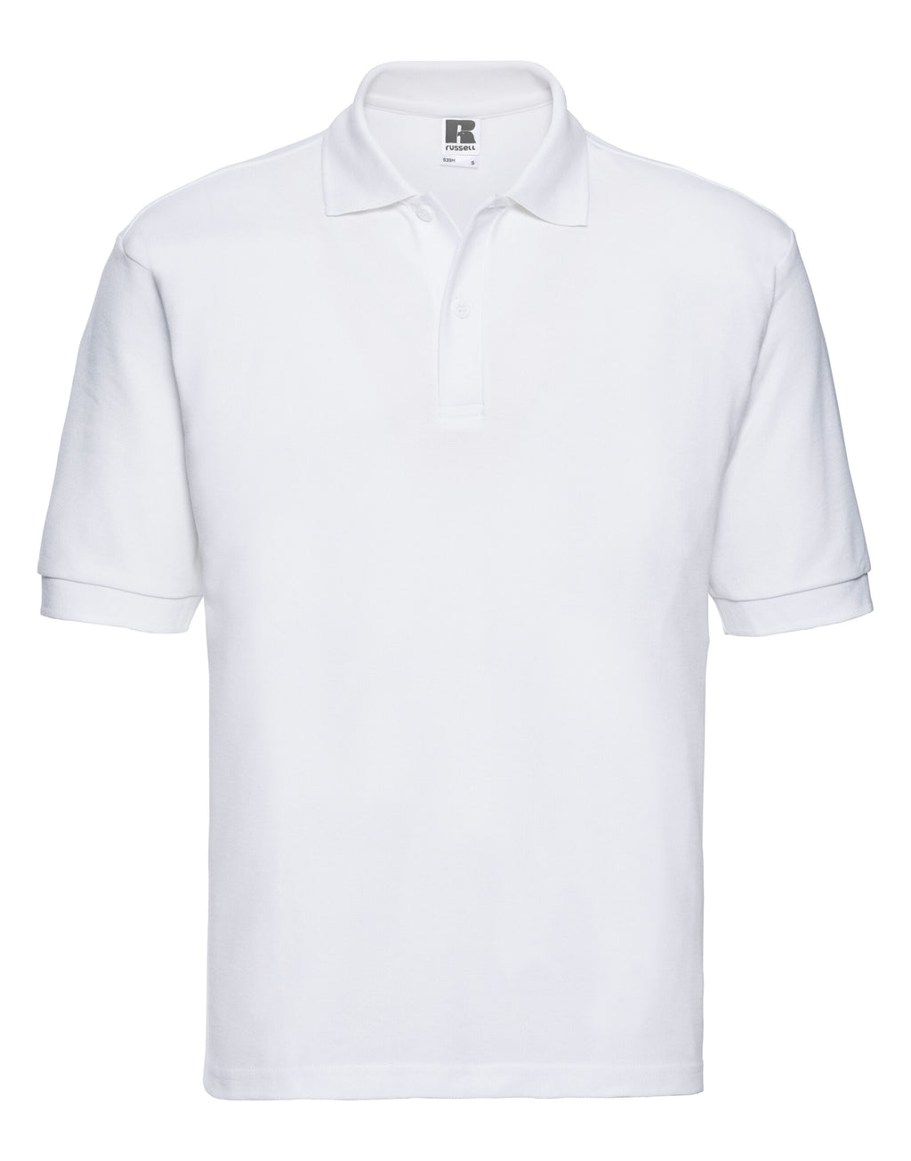 539M Russell Men's Classic Polycotton Polo - White - 539M