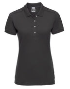 566F Russell Ladies Fitted Stretch Polo - Black - 566F