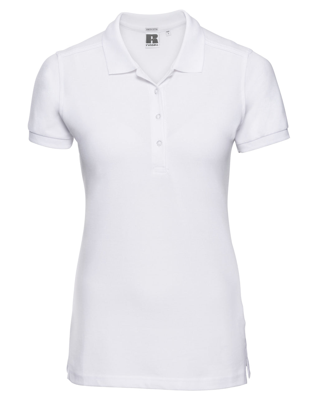 566F Russell Ladies Fitted Stretch Polo - White - 566F
