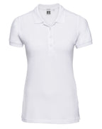 566F Russell Ladies Fitted Stretch Polo - White - 566F
