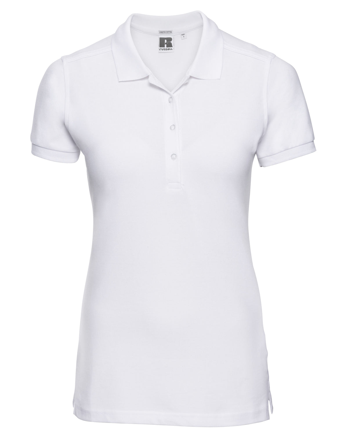 566F Russell Ladies Fitted Stretch Polo - White - 566F
