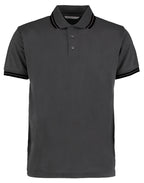 KK409 Kustom Kit Mens Tipped Collar Polo - Charcoal/Black - KK409