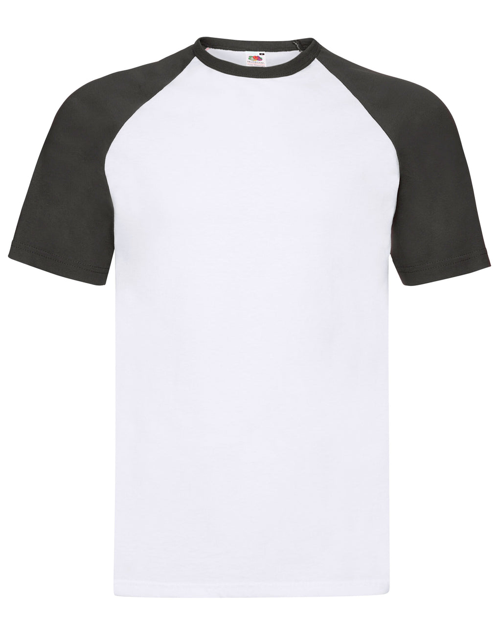 61026 FOTL Mens Valueweight SS Baseball T - White/Black - 61026