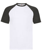 61026 FOTL Mens Valueweight SS Baseball T - White/Black - 61026