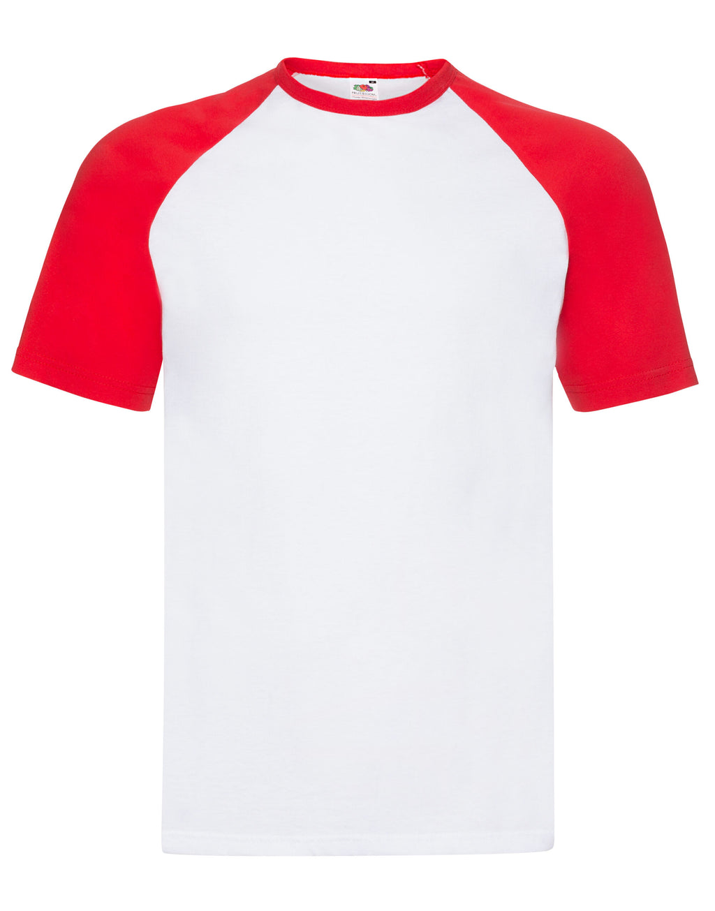 61026 FOTL Mens Valueweight SS Baseball T - White/Red - 61026