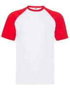 61026 FOTL Mens Valueweight SS Baseball T - White/Red - 61026