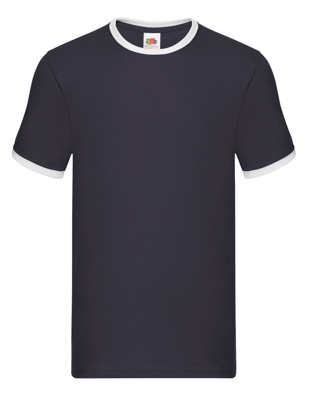 61168 FOTL Mens Valueweight Ringer T - Navy/White - 61168