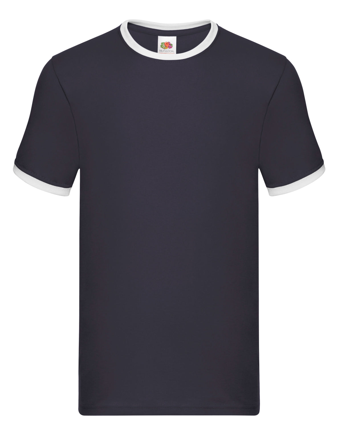 61168 FOTL Mens Valueweight Ringer T - Navy/White - 61168