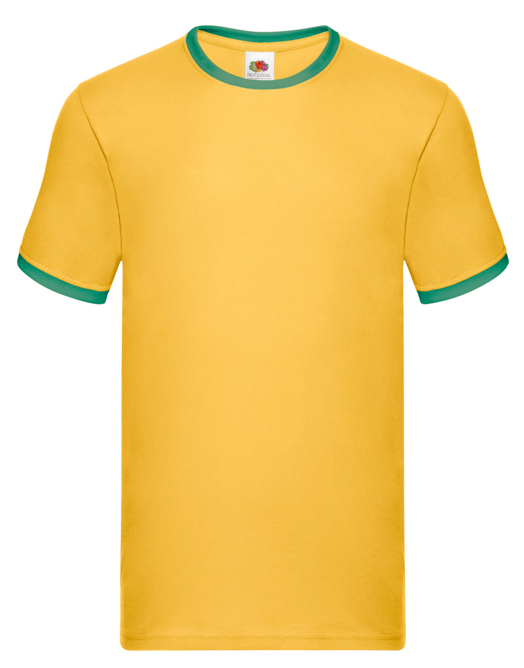 61168 FOTL Mens Valueweight Ringer T - Sunflower/Kelly Green - 61168